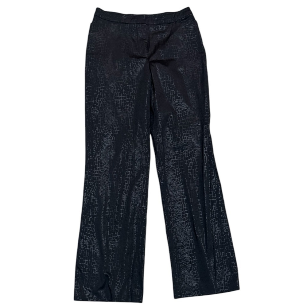 VINTAGE Y2K 90’s Black‎ Pants Snakeskin Satin Trousers NY&CO Work Party Mid Rise